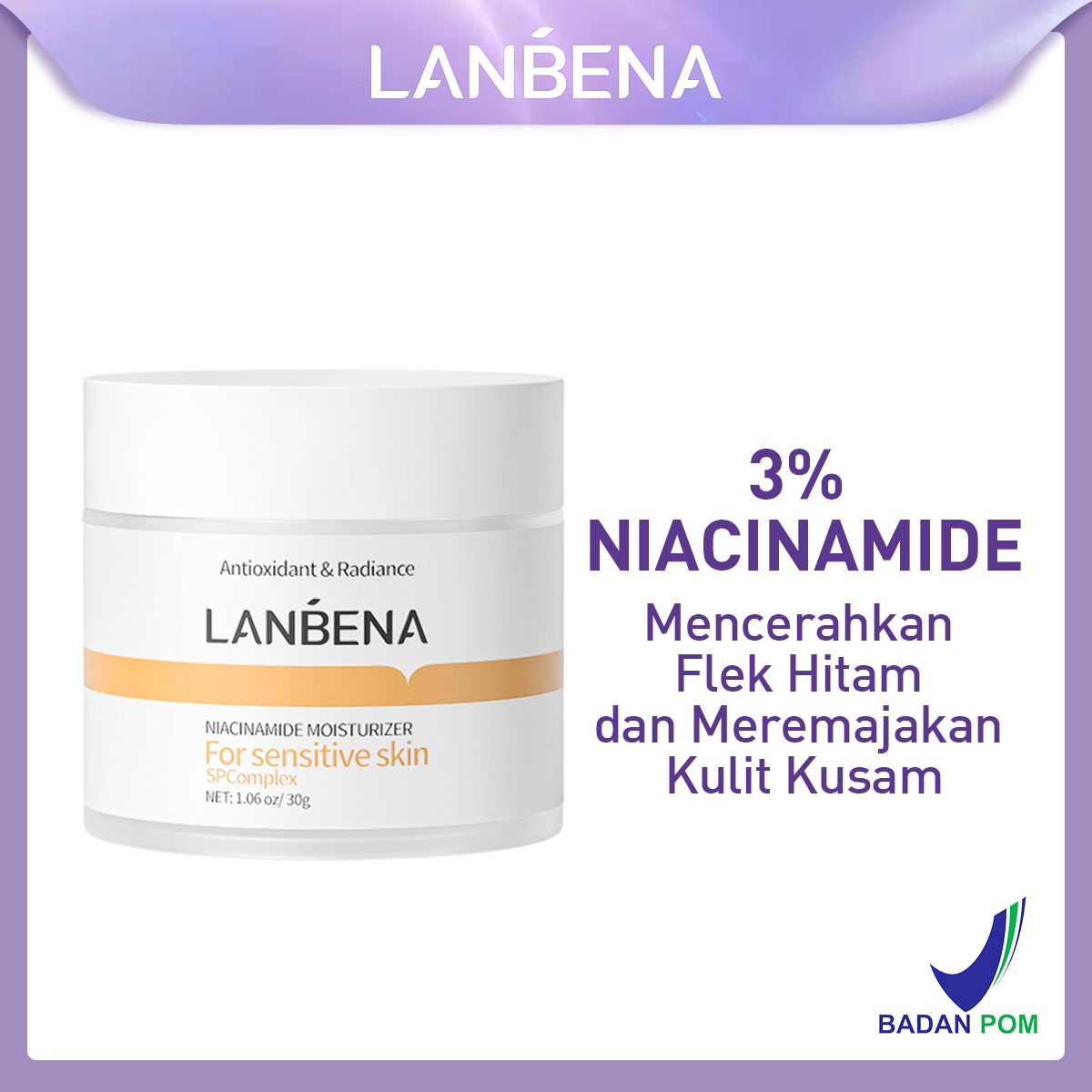 [BPOM] LANBENA Niacinamide Moisturizer (30g)